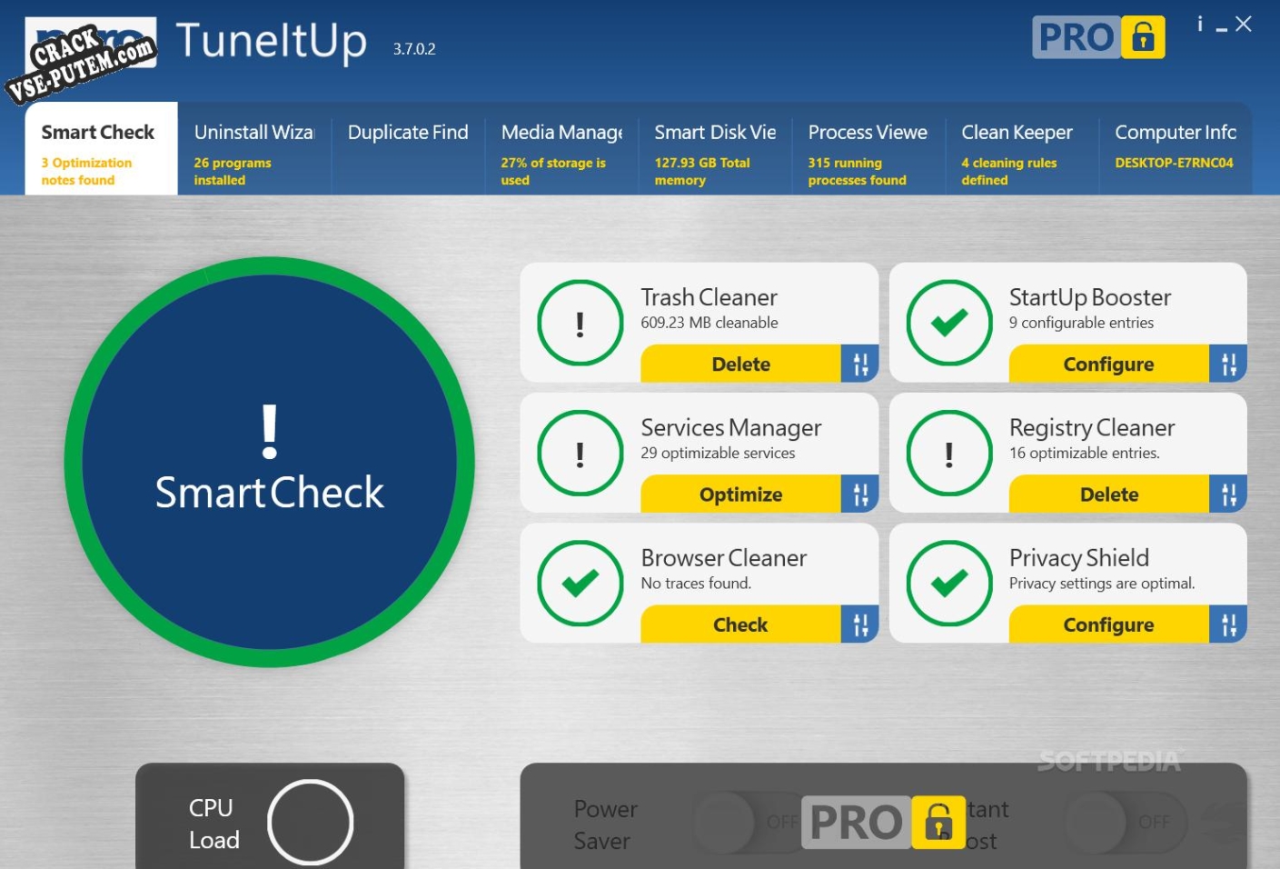 Ключ для PC Cleaner and Optimizer