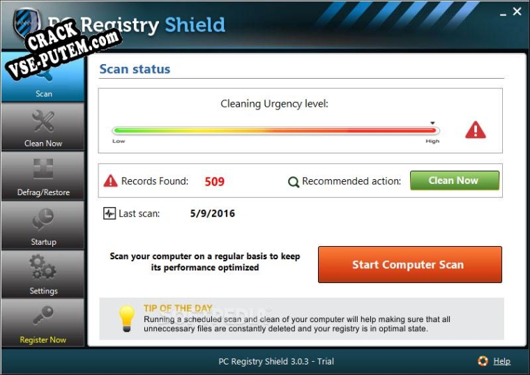 Взлом (keygen) PC Registry Shield