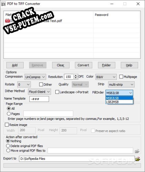 Ключ для PDF to TIFF CONVERTER