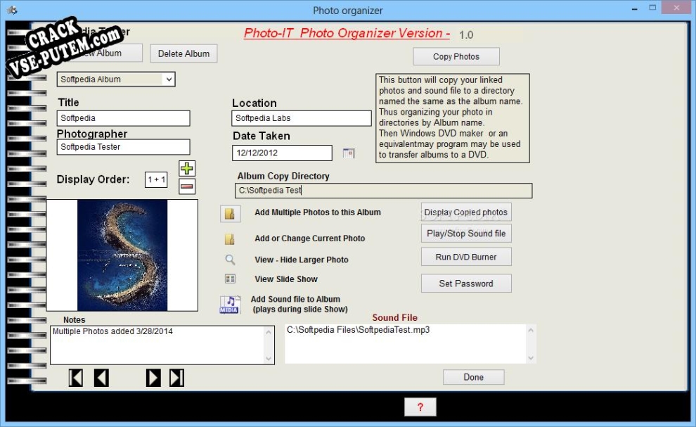 Взлом (keygen) Photo-IT Photo Organizer
