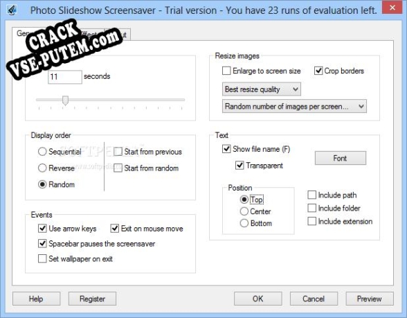 Crack для Photo Slideshow Screensaver