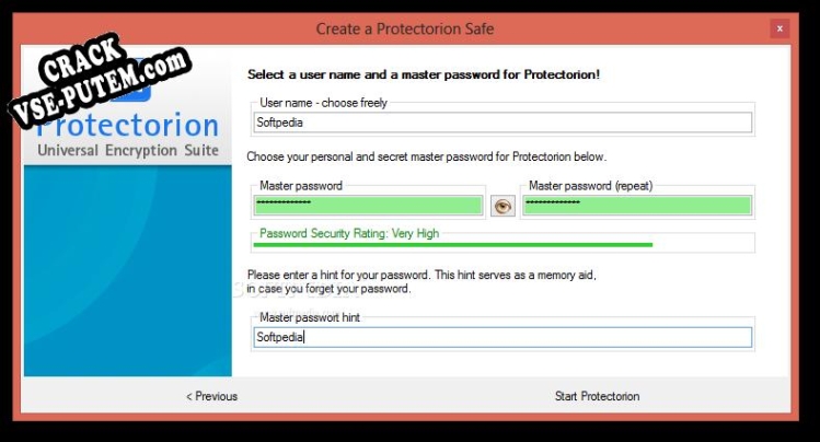 Взлом (keygen) Protectorion Encryption Suite