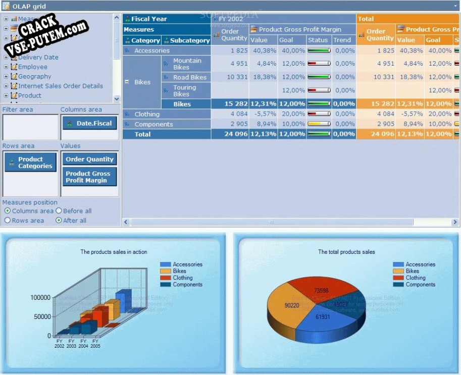 Взлом (keygen) RadarCube ASP.NET OLAP control for MS AS