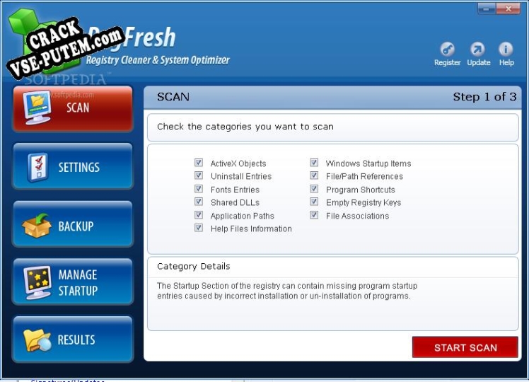 Активация программы RegFresh
