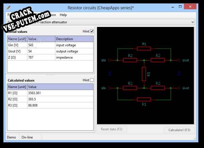 Взлом (keygen) Resistor circuits