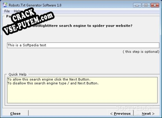 Crack для Robots.Txt Generator Software