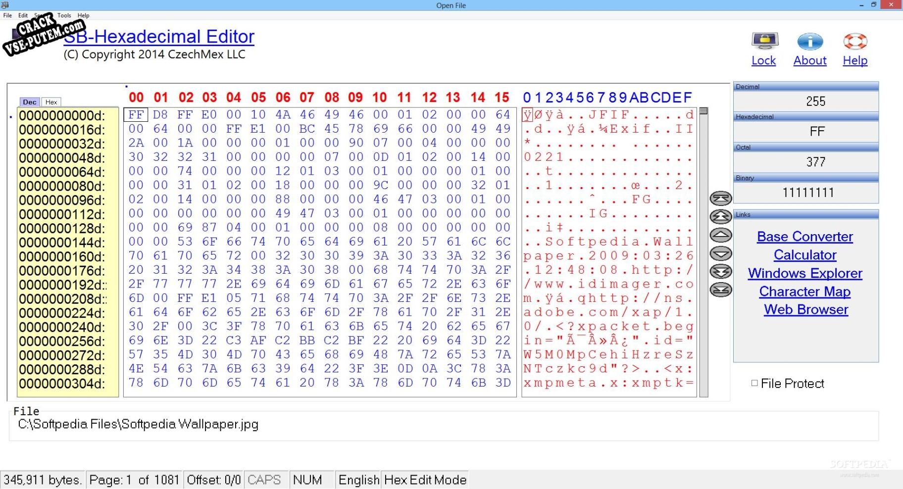 SB-Hexadecimal Editor (formerly HxEdit) и crack patch (взлом)