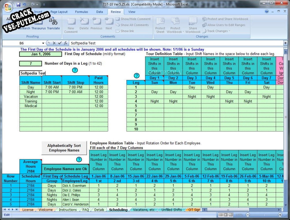Keygen для Schedule Rotating Shifts and Tasks
