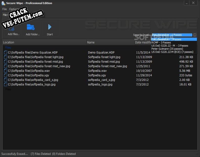 Secure Wipe и crack patch (взлом)