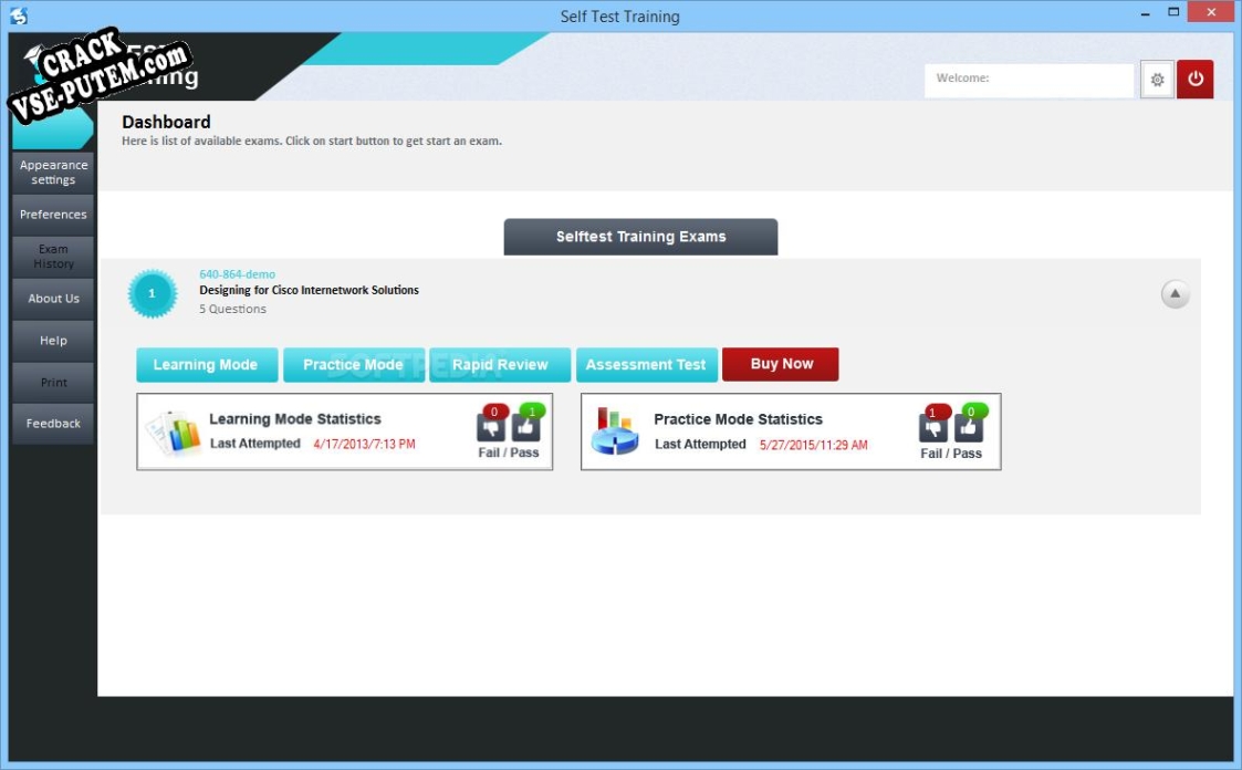 Crack для Self Test Training - Cisco 640-864