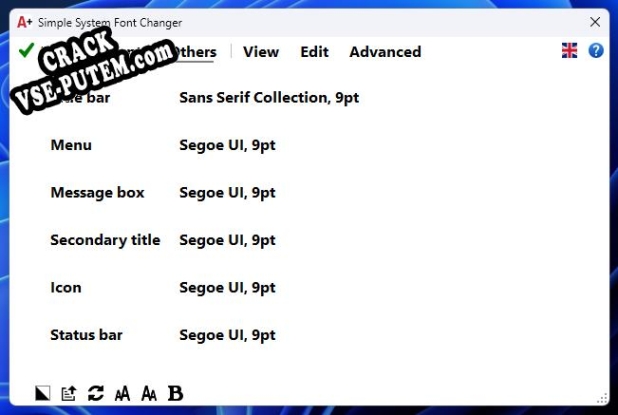 Взлом (keygen) Simple System Font Changer