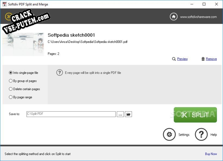 Ключ для Softdiv PDF Split and Merge