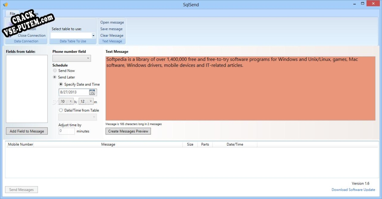 SqlSend и crack patch (взлом)