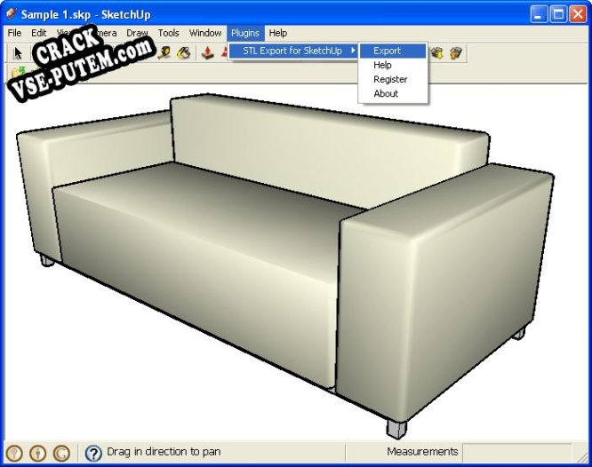 STL Export for SketchUp  + crack (кряк)