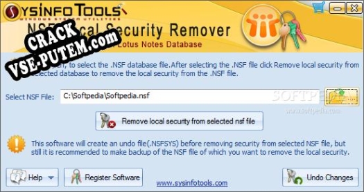 Активация программы SysInfoTools NSF Local Security Remover