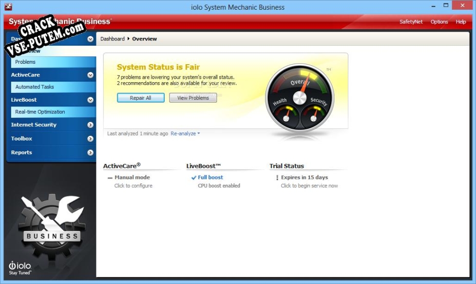 System Mechanic Business и crack patch (взлом)