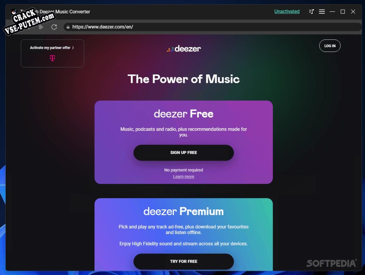 Активация программы TuneFab Deezer Music Converter