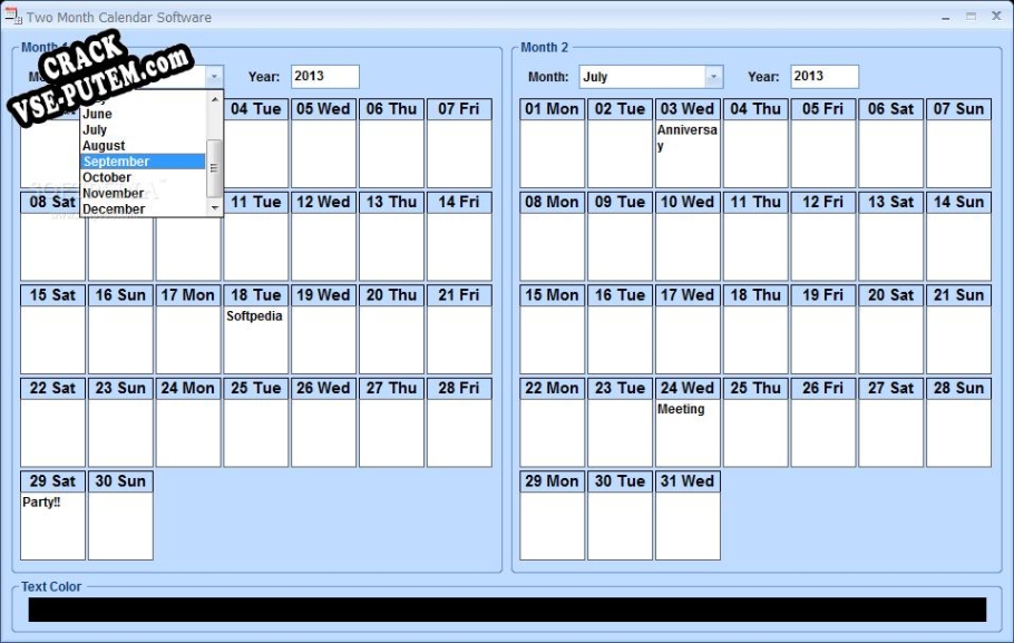 Two Month Calendar Software keygen (кейген)