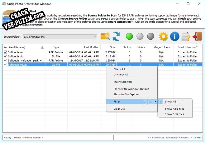 Взлом Unzip Photo Archives