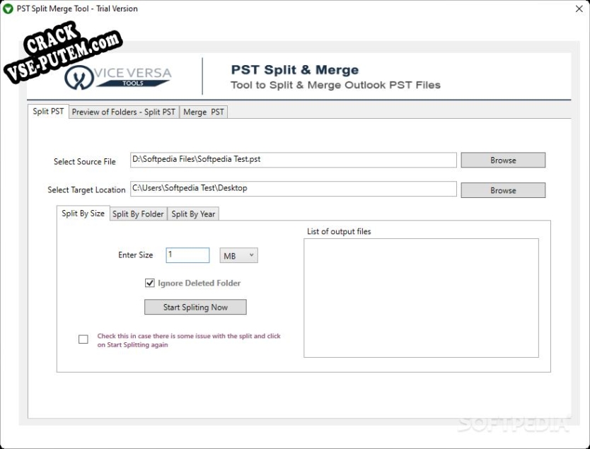 Crack для ViceVersa PST Split Merge Tool