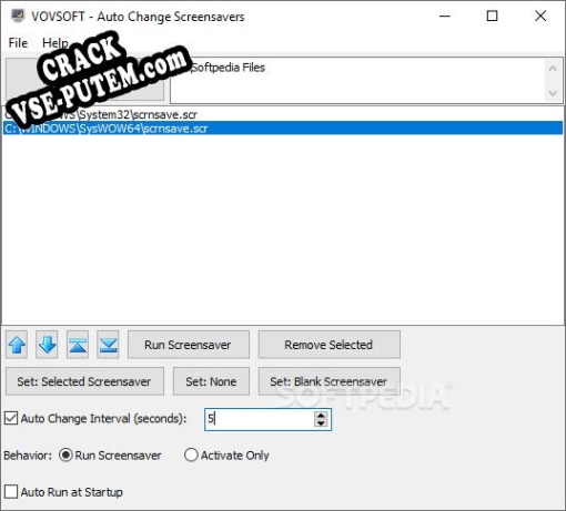 Crack для VOVSOFT - Auto Change Screensavers
