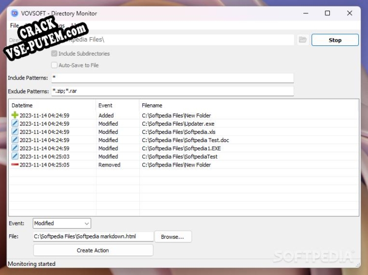 Активация программы Vovsoft Directory Monitor