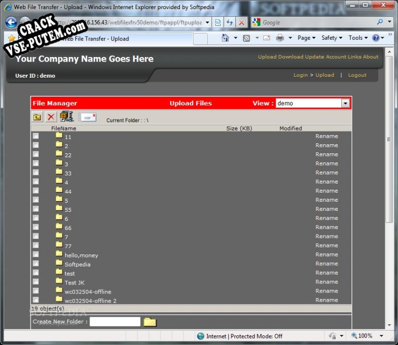 Crack для Web File Transfer