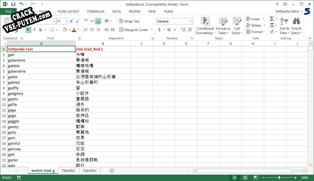 Взлом (keygen) Wordlist English Chinese traditional