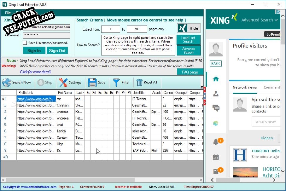 Xing Lead Extractor с patch/keygen