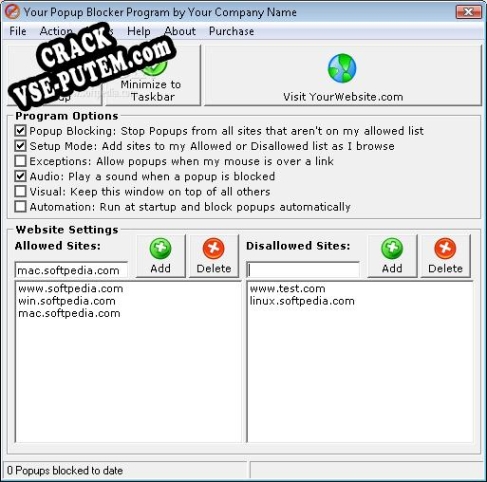 Взлом (keygen) Your Popup Blocker Program