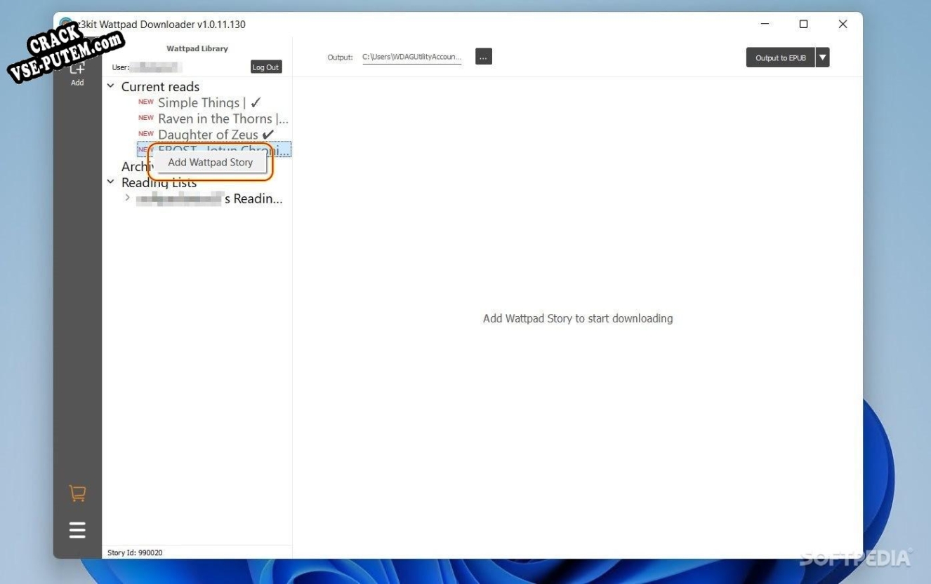Взлом (keygen) z3kit Wattpad Downloader