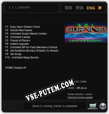 3, 2, 1, SURVIVE: Трейнер +10 [v1.8]