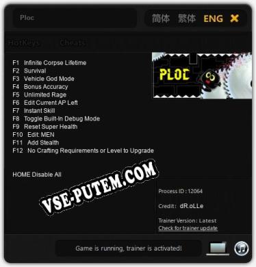Трейнер для Ploc [v1.0.8]