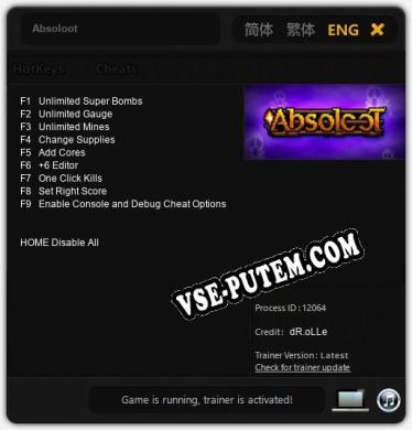 Absoloot: ТРЕЙНЕР И ЧИТЫ (V1.0.26)