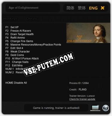 Age of Enlightenment: ТРЕЙНЕР И ЧИТЫ (V1.0.56)