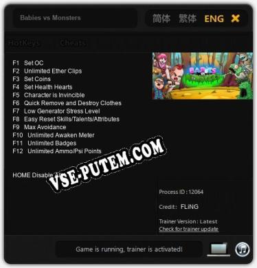 Babies vs Monsters: Читы, Трейнер +12 [FLiNG]