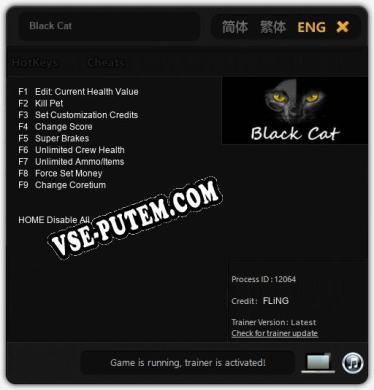 Black Cat: Трейнер +9 [v1.8]