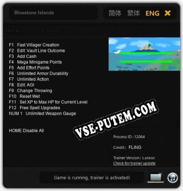 Bluestone Islands: ТРЕЙНЕР И ЧИТЫ (V1.0.66)