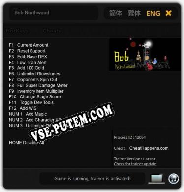 Bob Northwood: Читы, Трейнер +15 [CheatHappens.com]