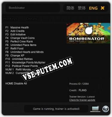 Bombinator: Трейнер +14 [v1.9]