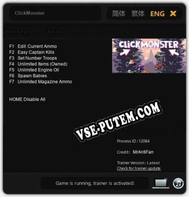 ClickMonster: Трейнер +7 [v1.1]