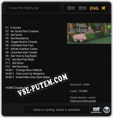 Conan the mighty pig: Читы, Трейнер +15 [FLiNG]