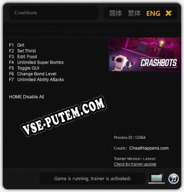 Crashbots: Читы, Трейнер +7 [CheatHappens.com]
