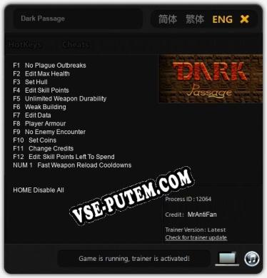 Dark Passage: Читы, Трейнер +13 [MrAntiFan]