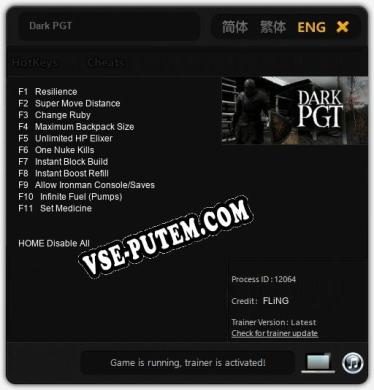 Dark PGT: Читы, Трейнер +11 [FLiNG]