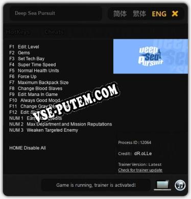 Deep Sea Pursuit: Читы, Трейнер +15 [dR.oLLe]