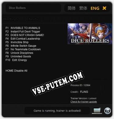 Трейнер для Dice Rollers [v1.0.7]