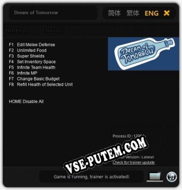 Dream of Tomorrow: Трейнер +8 [v1.6]