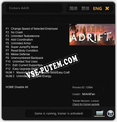 Embers Adrift: ТРЕЙНЕР И ЧИТЫ (V1.0.87)