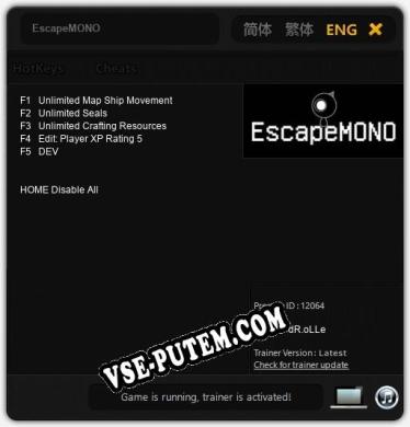 EscapeMONO: Читы, Трейнер +5 [dR.oLLe]
